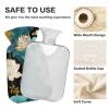 Elegant Water-Lilies Blue Retro hot Water Bottles with Soft Cover, 1L hot compresses for The Body for Neck Shoulder Warmer view 4