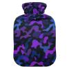 Camouflage Purple Black Blue hot-Water Bottle with Soft Cover, 1L hot Water Bag for Hot and Cold Therapies view 1