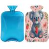 Cute Koala Strawberry Pattern Hot Water Bottle with Cover 2L Large Hot Water Bag for Menstrual Cramps, Neck and Shoulder Pain Relief, Hot Cold Therapy, Hand Feet Warmer view 1