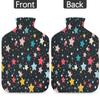 Color Star Pattern Hot Water Bottle with Cover 2L Large Hot Water Bag for Menstrual Cramps, Neck and Shoulder Pain Relief, Hot Cold Therapy, Hand Feet Warmer view 4