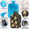 Simple Yellow Flower Hot Water Bottle with Cover 2L Large Hot Water Bag for Menstrual Cramps, Neck and Shoulder Pain Relief, Hot Cold Therapy, Hand Feet Warmer view 3