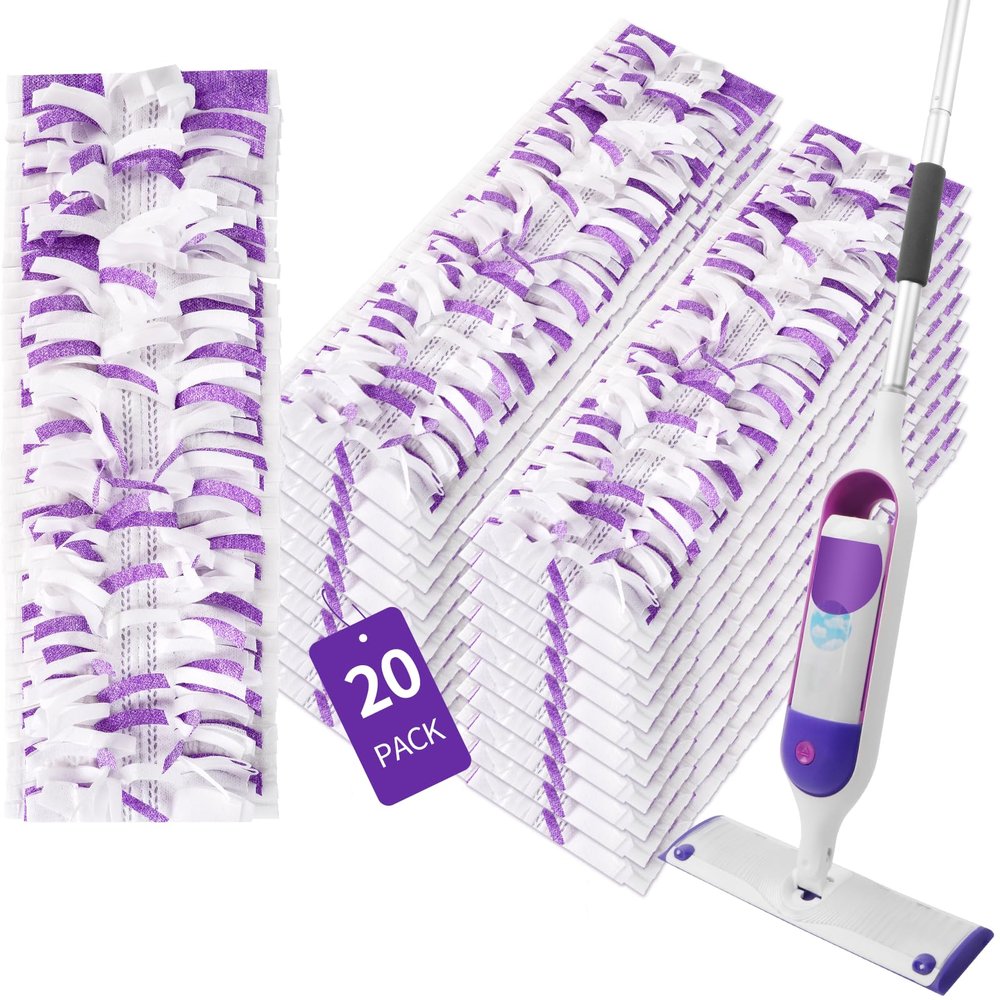 ZHAYAO 20 Pack Disposable Power Mop Pads for Swiffer Power Mop Pads, Compatible with Swiffer Power Mop Refills, Unscented Spray Replacement Floor Cleaning Refills for urface/Hardwood Floor Cleaning