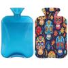 Colorful Sugar Skull Pattern Hot Water Bottle with Cover 2L Large Hot Water Bag for Menstrual Cramps, Neck and Shoulder Pain Relief, Hot Cold Therapy, Hand Feet Warmer view 1