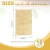 uxcell 10 Pcs Natural Loofah Kitchen Sponge, 4.3''x2.7'' Multipurpose Dish Sponges Reusable Non-Scratch Loofah Sponges with Rope for Kitchen, Bathroom Cleaning, Double Side, Natural view 2