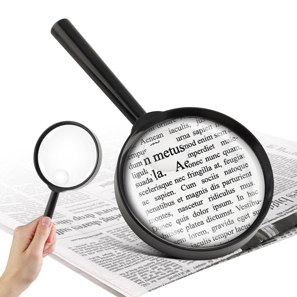 10X 30X Magnifier, Handheld Magnifying Glass for Reading, 84mm Shatterproof Lens, Soft Handle for Adults Close Work, Seniors Reading and Nature Exploration, Hobby Observation