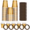 50 Pcs Gold Shot Cups with Wristband for Party 2oz Plastic Shot Glasses Disposable Mini Shot Glasses Bulk with Wrist Coil 2oz Solo Cups for Festival Birthday Favor Wedding Halloween Party Supplies view 1
