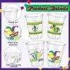 Mimorou 100 Pcs Mardi Gras Party Plastic Cup 12 oz Mardi Gras Fleur De Lis Jester Hats Beads Mask Feather Lobsters Thick Clear Cup Disposable Table Decorations Party Favor view 2