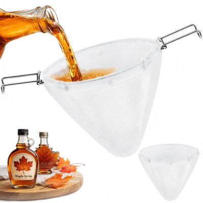 10.62Reusable Fryer Oil Filter Bag with Stainless Steel Holder,Detachable Cooking Oil Filters/Maple Syrup Filters Bags with Holder to Attach to Deep Fryers,Maple Syrup Filter Strainer