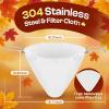 10.62Reusable Fryer Oil Filter Bag with Stainless Steel Holder,Detachable Cooking Oil Filters/Maple Syrup Filters Bags with Holder to Attach to Deep Fryers,Maple Syrup Filter Strainer view 2