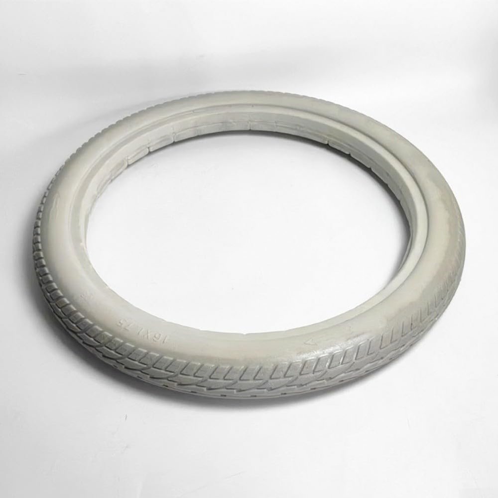 16 Inch 16X1.75 Bicycle Solid Tires, Rubber Black Or White Tires Cycling Tyre Compatible With Wheelchairs, Bicycles(grey)