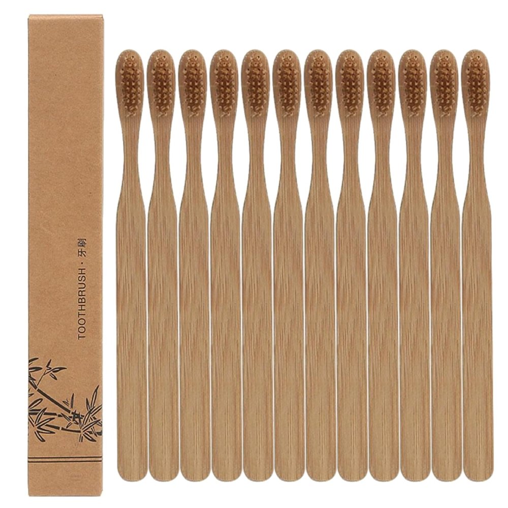 10Pcs Bamboo Toothbrush, Soft Boar Bristles Toothbrushes with Natural Wooden Handle, Eco-Friendly & Sustainable Oral Care for Adults, Zero Waste Travel Toothbrush