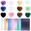 12 PCS Heart Crystals and Healing Stones Pocket Hug Set Love Carved Palm Worry Stone Set Bulk Polished Thumb Gemstones Pocket Set with Hug Cards Chakra Reiki Balancing Valentines Mother's Day Gifts view 1