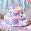 Glavatrix 34 Pcs Mermaid Cake Topper Under The Sea Cake Decorations With Mermaid Tail Seaweed Shells Starfish Ball Birthday Party Supplies for Baby Shower Birthday Gift view 4