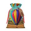 Svvcxzza Lavender Hot Air Balloon Print Christmas Gift Bags,Festive Holiday Gift Wrap Bags With Drawstring,Xmas Bags For Gifts view 1