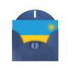 WZYCWB Flag of Rwanda Printed Blue Pearlescent Paper Holiday Cards 6x4 Inches - With Envelopes for Birthdays, Weddings, and Condolences view 1
