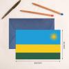 WZYCWB Flag of Rwanda Printed Blue Pearlescent Paper Holiday Cards 6x4 Inches - With Envelopes for Birthdays, Weddings, and Condolences view 4
