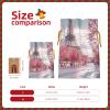 Ruzoap Christmas Burlap Gift Bags with Drawstrings, Paris Street Eiffel Tower Pink Floral - Christmas Treat Candy Bags for Holiday Party Wrapping Xmas Present - Small view 3