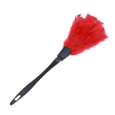 Abaodam Turkey Easy Grip Red Cleaning Brush for Car and Home Use Non-Scratch Microfiber Handle Tool for Cleaning Ceiling Fans Blinds Furniture and Reach Corners with Dust-Trapping Head