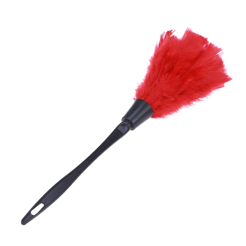 Abaodam Turkey Easy Grip Red Cleaning Brush for Car and Home Use Non-Scratch Microfiber Handle Tool for Cleaning Ceiling Fans Blinds Furniture and Reach Corners with Dust-Trapping Head