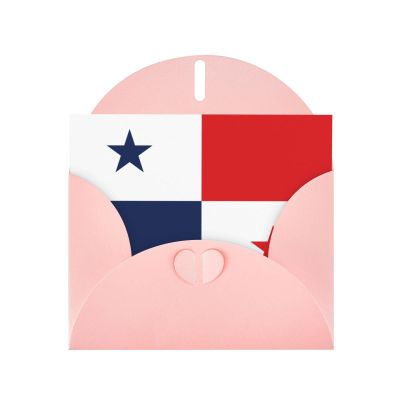 WZYCWB Flag of Panama Printed Pink Pearlescent Paper Holiday Card with Envelope. Suitable for birthday wishes wedding congratulations and condolences.