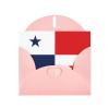 WZYCWB Flag of Panama Printed Pink Pearlescent Paper Holiday Card with Envelope. Suitable for birthday wishes wedding congratulations and condolences. view 1