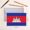 WZYCWB Cambodia Flag Printed Gray Pearlescent Paper Holiday Card with Envelope. Suitable for birthday wishes wedding congratulations and condolences. view 4