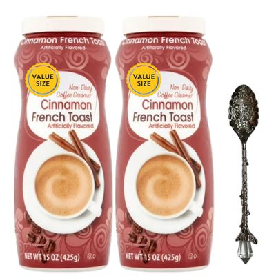 Dumbass Coffee Value Great Cinnamon French Toast Non-Dairy Coffee Creamer, 15 oz with Gem Spoon (Cinnamon French Toast) Gem Spoon