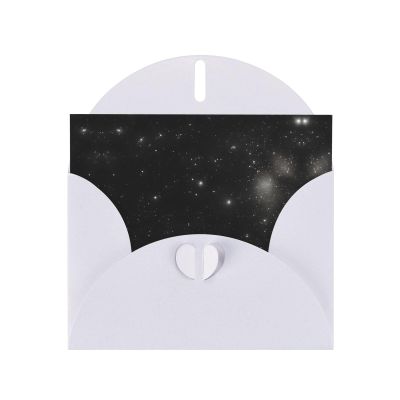WZYCWB Black and white galaxy Patterned White Holiday Card (6x4) with Envelope. Suitable for birthdays, weddings, and condolences.