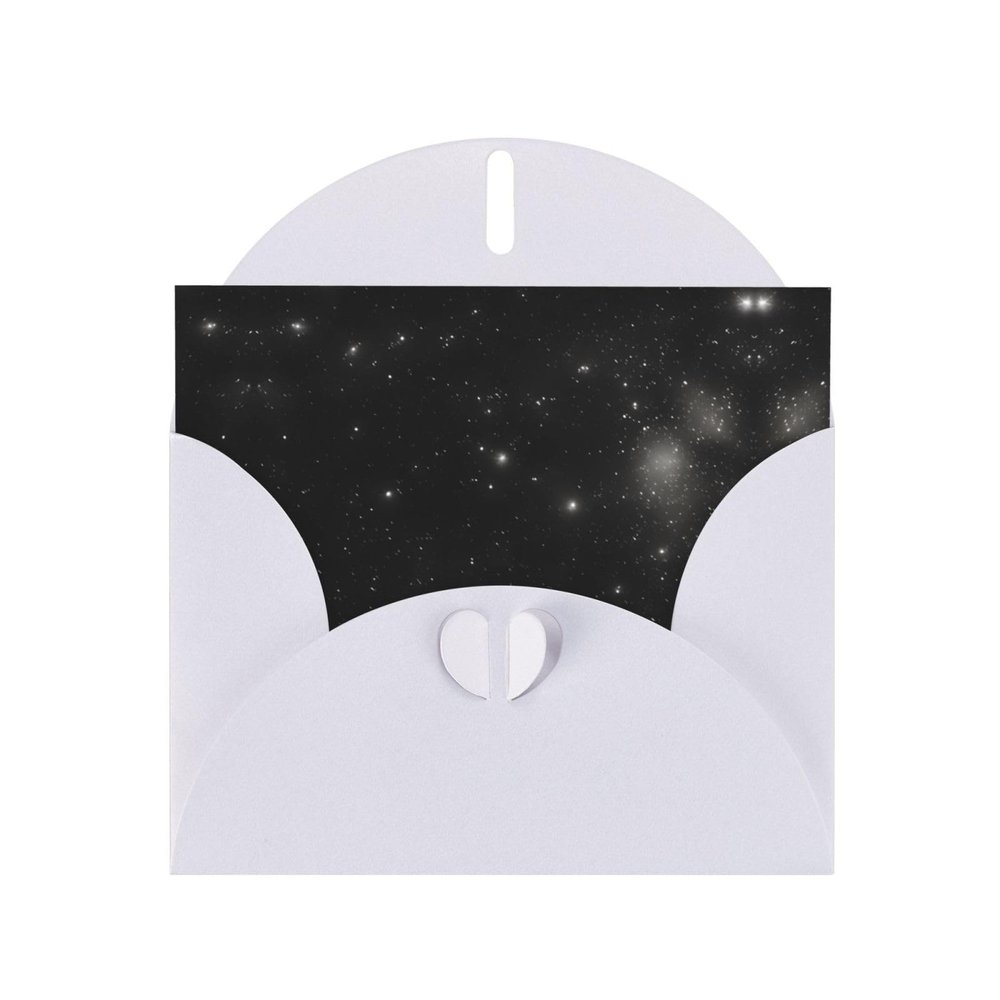 WZYCWB Black and white galaxy Patterned White Holiday Card (6x4) with Envelope. Suitable for birthdays, weddings, and condolences.