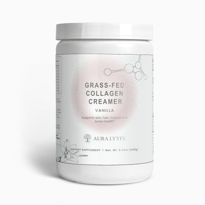 Aura Lyyfe Vanilla Collagen Creamer Grass-Fed & Hydrolyzed Types I & III Collagen with MCT Oil | Beauty & Vitality Support for Skin, Hair & Joints | Made in USA