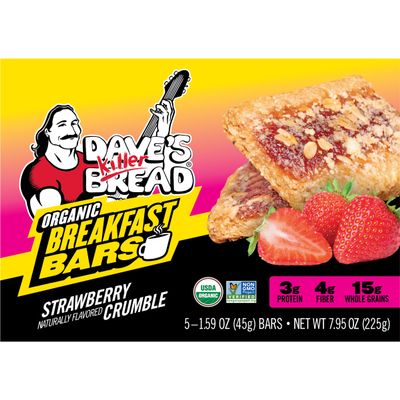 Dave's Killer Bread Strawberry Crumble Naturally Flavored Organic Breakfast Bars, 5 Ct