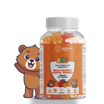 Defender Mami Kids Vitamin Gummies Multivitamin & Mineral Formula, NonGMO GlutenFree, 90 Count Chewables for Daily Immune, Growth & Bone Support