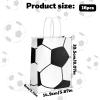 Sinbana 12pcs Soccer Party Favor Bags, Kraft Paper Football Goodie Gift Candy Snack Bags with Handles for Birthday Soccer Sports Theme Party Supplies & Decorations (Black, White) view 2