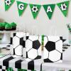 Sinbana 12pcs Soccer Party Favor Bags, Kraft Paper Football Goodie Gift Candy Snack Bags with Handles for Birthday Soccer Sports Theme Party Supplies & Decorations (Black, White) view 4