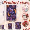 Aglebo Moon Leaf Pumpkin Purple Orange Reusable Christmas Gift Bag Set with Drawstring 16" x 12" Xmas Treats Bags Funny Design for Party Birthday Xmas Presents Wrapping Bags (1 Pack) view 2