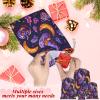 Aglebo Moon Leaf Pumpkin Purple Orange Reusable Christmas Gift Bag Set with Drawstring 16" x 12" Xmas Treats Bags Funny Design for Party Birthday Xmas Presents Wrapping Bags (1 Pack) view 3