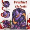 Aglebo Moon Leaf Pumpkin Purple Orange Reusable Christmas Gift Bag Set with Drawstring 16" x 12" Xmas Treats Bags Funny Design for Party Birthday Xmas Presents Wrapping Bags (1 Pack) view 4