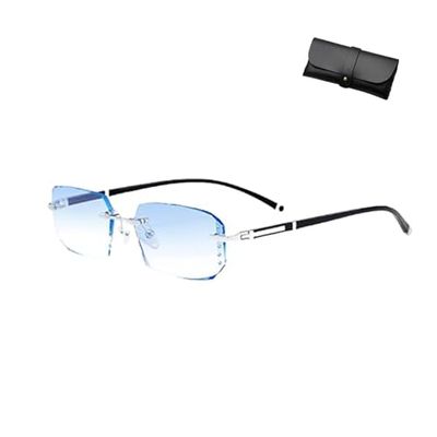 CREXEMI Blue Ease Optics Glasses, Auto-Focus Anti-Blue Reading Eyeglasses for Men and Women (1pc,+100)
