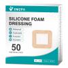 50Pcs Silicone Foam Dressing 4x4 Gentle Border, Waterproof Silicone Bandages for Wounds Care, Bed Sore Patches, Super Absorbent Wound Dressing, Self Adhesive Pressure Sore Pads view 1