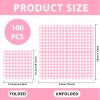 100 Pcs Pink Gingham Napkins Disposable - Pink and White Checkered Paper Napkins - Scalloped Plaid Dinner Napkins for Girls Women Wedding Birthday Baby Shower Picnic Party Supplies view 2