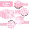 100 Pcs Pink Gingham Napkins Disposable - Pink and White Checkered Paper Napkins - Scalloped Plaid Dinner Napkins for Girls Women Wedding Birthday Baby Shower Picnic Party Supplies view 3