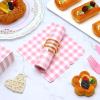 100 Pcs Pink Gingham Napkins Disposable - Pink and White Checkered Paper Napkins - Scalloped Plaid Dinner Napkins for Girls Women Wedding Birthday Baby Shower Picnic Party Supplies view 4