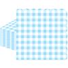100 Pcs Blue Gingham Napkins Disposable, 6.5 Inch Blue and White Paper Napkins Scalloped Checkered Napkins for Wedding Birthday Baby Shower Picnic Party Supplies view 1