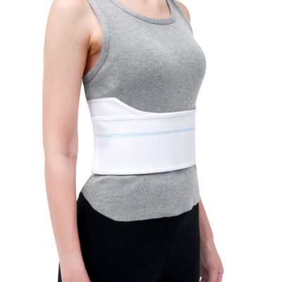Pauline Broken Rib Brace for Women - Compression Chest Binder for Cracked Ribs Support & Chest Pain Relief - Rib Belt for Bruised Rib Cage (White, Fits 45-60)