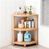 ACUEL Poly Lumber 3-Tier Corner Shower Caddy Stand, HIPS Waterproof Free Standing Bathroom Corner Shelf for Inside Shower, Anti-Slip Feet Space-Saving Shower Organizer & Storage, Kitchen, Living Room view 1