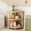 ACUEL Poly Lumber 3-Tier Corner Shower Caddy Stand, HIPS Waterproof Free Standing Bathroom Corner Shelf for Inside Shower, Anti-Slip Feet Space-Saving Shower Organizer & Storage, Kitchen, Living Room view 4
