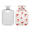 1 L Hot Water Bottle Santa Claus Face Snowflake Hot Water Bottle with Cover Soft Velvet Leak Proof Screw Plug Best for Winter Sports Outdoors view 2