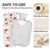 1 L Hot Water Bottle Santa Claus Face Snowflake Hot Water Bottle with Cover Soft Velvet Leak Proof Screw Plug Best for Winter Sports Outdoors view 3