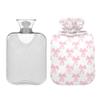 2 L Hot Water Bottle Bows Checkered Hot Water Bottle with Cover Soft Velvet Leak Proof Screw Plug Best for Winter Sports Outdoors view 2