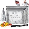 30PCS Reusable Aluminum Foil Sealable Storage Bags, 2026 New Resealable Vacuum Zipper Pouches With Label And Zip Lock, Leakproof Stand Up Foil SealableBags for Vegetable Fruit Meat (M,10PCS) view 1